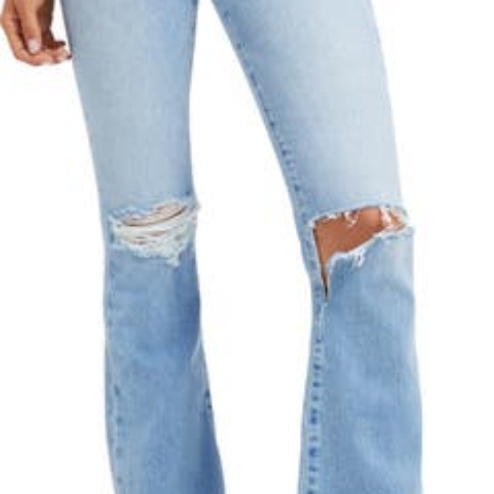 Good American bootcut ripped jeans